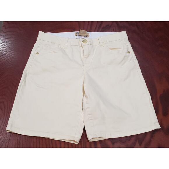 Democracy " Ab " Technology Yellow Bermuda Cotton Shorts Dress Walk Trousers - Picture 7 of 7